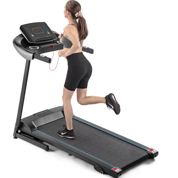 Folding Electric Treadmill, Electric Motorized Treadmill with Incline, Audio Speakers for Home Gym, Walking Jogging Running Machine, Treadmill 230 LB Capacity, Installation-Free