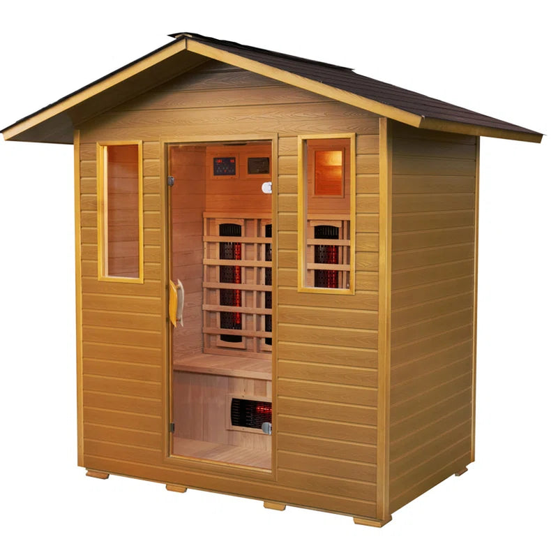 4 - Person Bluetooth Compatible FAR Infrared Sauna in Hemlock