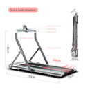 Treadmills for Home 2 in 1 Folding Treadmill under Desk Treadmill Walking Pad with Foldable Handrail 18" Wide Tread Belt Quiet Running Treadmill with Smart Remote Control and Workout App