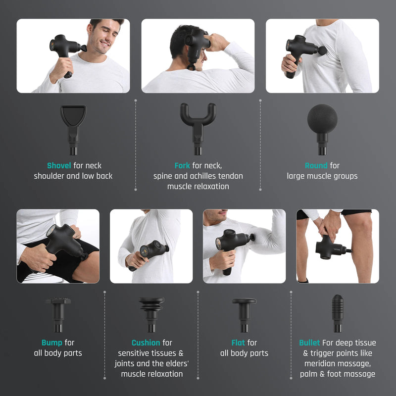 3 Massage Gun, Massage Gun Deep Tissue for Athletes, Professional Muscle Percussion for Shoulder Leg Back Body Pain Relief