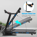 3.25HP Folding Electric Treadmill 15-Level Auto Incline Running Machine Fitness with 300 Lb. Capacity, Smart Anti-Shock System, 12 Programs, Built-In MP3 Speaker for Home Office Gym