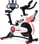 Exercise Bike Stationary,  Indoor Cycling Bike with Heavy Flywheel, Comfortable Seat Cushion, Silent Belt Drive, LCD Monitor for Home Gym Cardio Workout Training