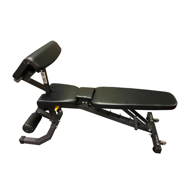 SB Fitness Equipment AFID550 Adjustable Bench w/Preacher Curl Attachment (Flat/Incline/Decline)