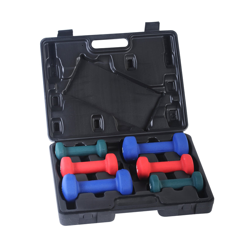 Sunny Health & Fitness Dumbbell Set w/ Case 2, 3, 5 lb Neoprene Hand Weights Dumbbells