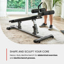 Finer Form Semi-Commercial Sit-Up Bench for Core Workouts and Decline Bench Press. Adjustable Weight Bench with Reverse Crunch Handle with 4 Adjustable Height Settings. Great Ab Workout Equipment