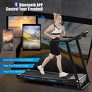 3.25HP Folding Electric Treadmill 15-Level Auto Incline Running Machine Fitness with 300 Lb. Capacity, Smart Anti-Shock System, 12 Programs, Built-In MP3 Speaker for Home Office Gym