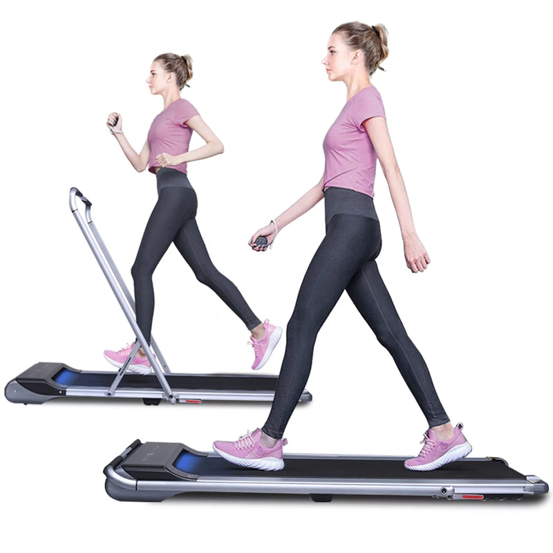 Folding Treadmills for Home under Desk Treadmill Walking Pad Treadmill with Foldable Handrail and Speed Sensor Light Slim Mini Quiet Treadmill with Smart Remote Workout App for Home/Office