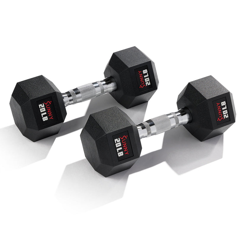 Sunny Health & Fitness Core Fit Hex Style Dumbbells 5 - 50 LBS | Sunny Strength™