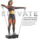 Sunny Health & Fitness Vibration Platform Exercise Machine with Resistance Bands