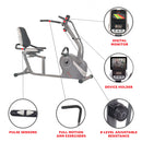 Sunny Health & Fitness Stationary Cross Trainer Recumbent Bike with Arms Exerciser