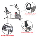 Sunny Health & Fitness Stationary Cross Trainer Recumbent Bike with Arms Exerciser