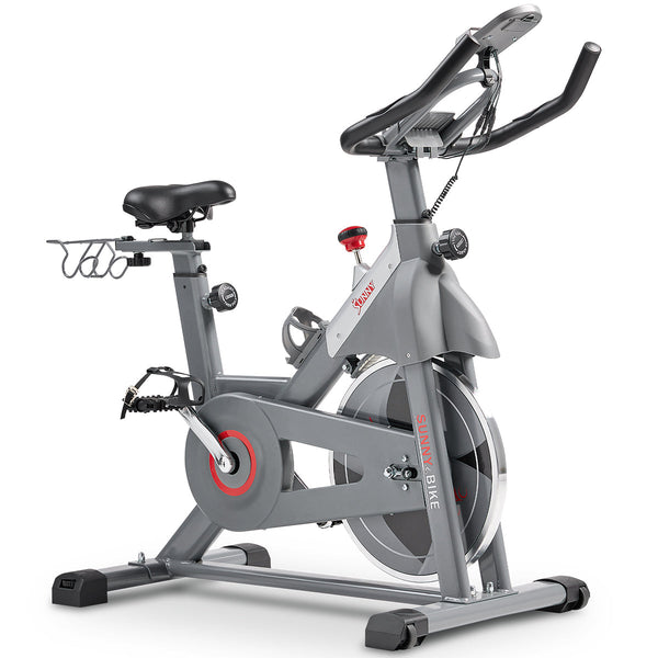 Sunny Health & Fitness SMART Magnetic Resistance Exercise Bike with Dumbbell Holder