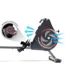 Sunny Health & Fitness Air+ Magnetic Rowing Machine with Exclusive SunnyFit® App and Smart Bluetooth Connectivity