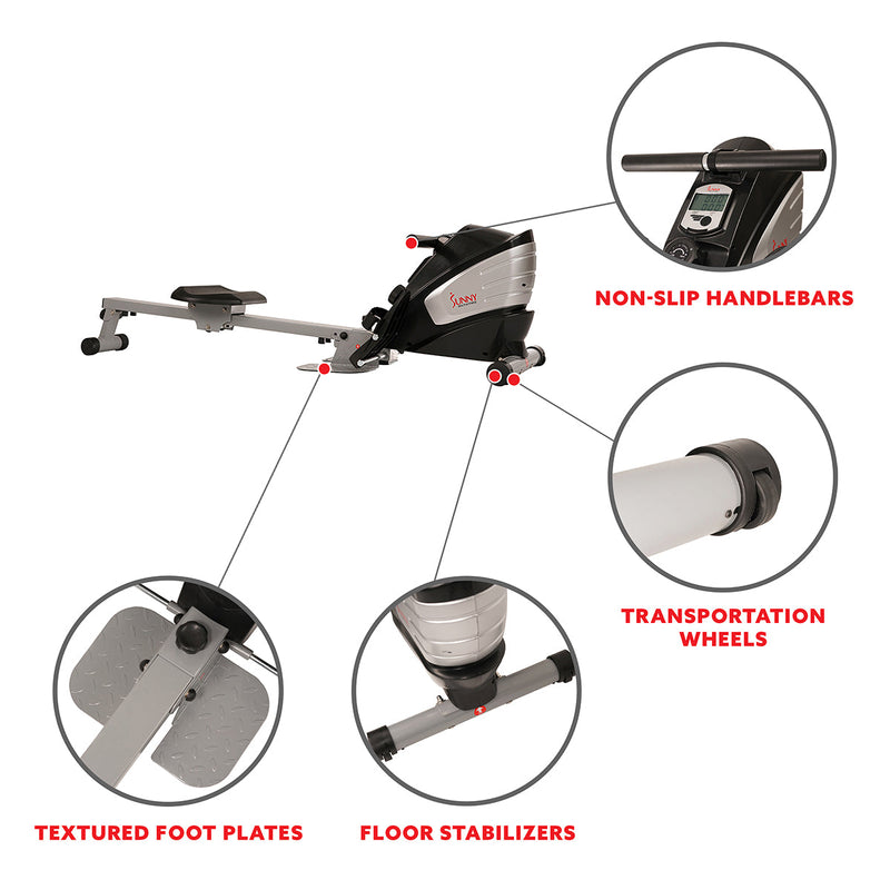 Sunny Health & Fitness Dual Function Rowing Machine Multi-Rower