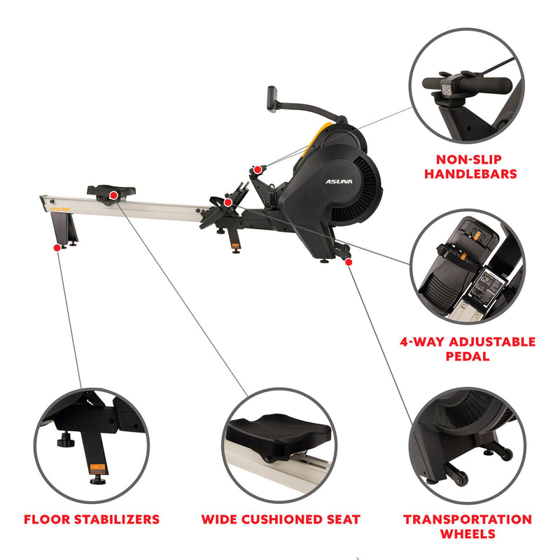 Sunny Health & Fitness Windmill Air Magnetic Rower