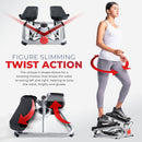 Sunny Health & Fitness Advanced Total Body Fitness Twisting Stair Stepper w/ Resistance Bands