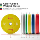 Sunny Health & Fitness Elite 2-inch Rubber Olympic Weight Plates 10 - 55 LBS