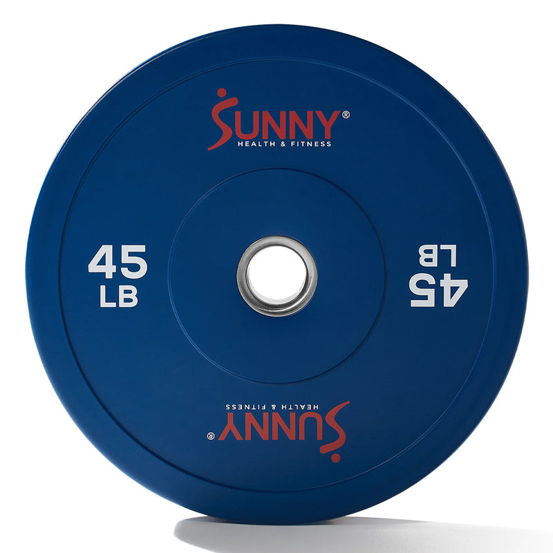 Sunny Health & Fitness Elite 2-inch Rubber Olympic Weight Plates 10 - 55 LBS