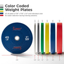 Sunny Health & Fitness Elite 2-inch Rubber Olympic Weight Plates 10 - 55 LBS