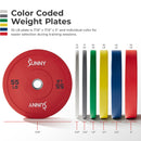 Sunny Health & Fitness Elite 2-inch Rubber Olympic Weight Plates 10 - 55 LBS