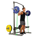 Sunny Health & Fitness Power Squat Rack w/ Attachments & High Weight Capacity, Olympic Weight Plate Storage, & Swivel Landmine