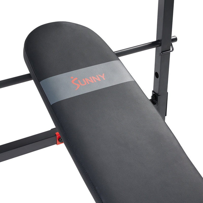 Sunny Health & Fitness Adjustable Standard Incline Weight Bench with Rack