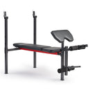 Sunny Health & Fitness Adjustable Standard Incline Weight Bench with Leg Developer and Preacher Curl Attachment