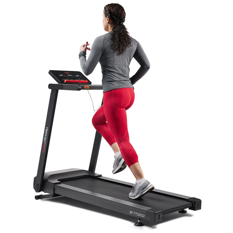 Sunny Health & Fitness Interactive Slim Auto Incline Treadmill with Bluetooth